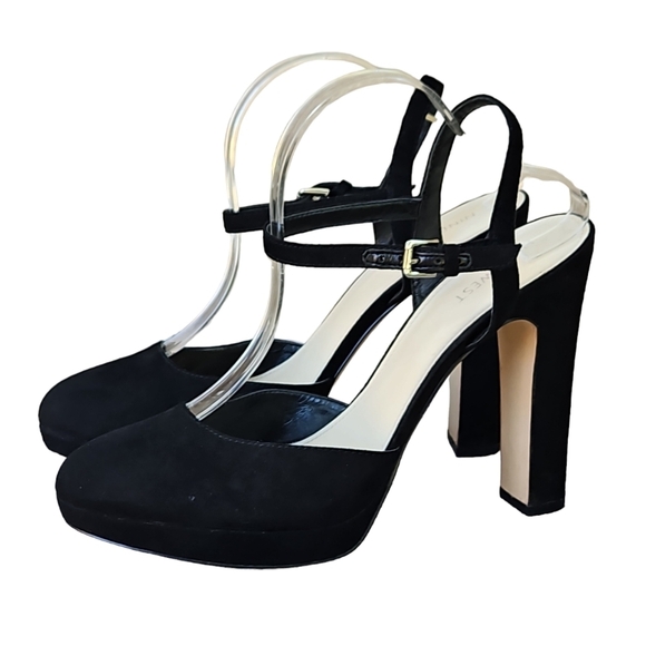 Nine West Black Suede Womens Shoe Heels Size 10 - Picture 4 of 11